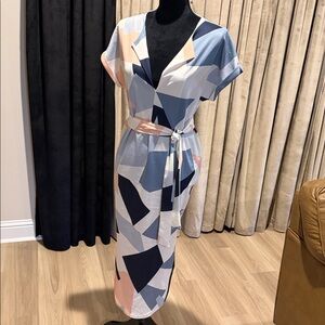 Abstract Patterned Midi Dress